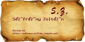 Sáfrány Zoltán névjegykártya